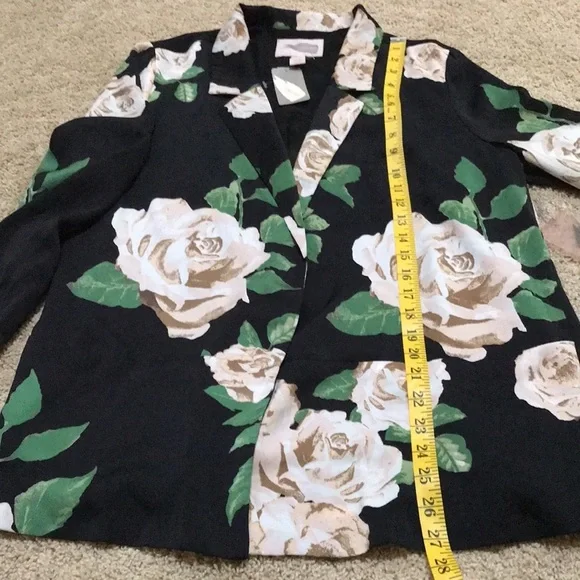 New! Forever 21 black floral large open light weight jacket. - Picture 8 of 11